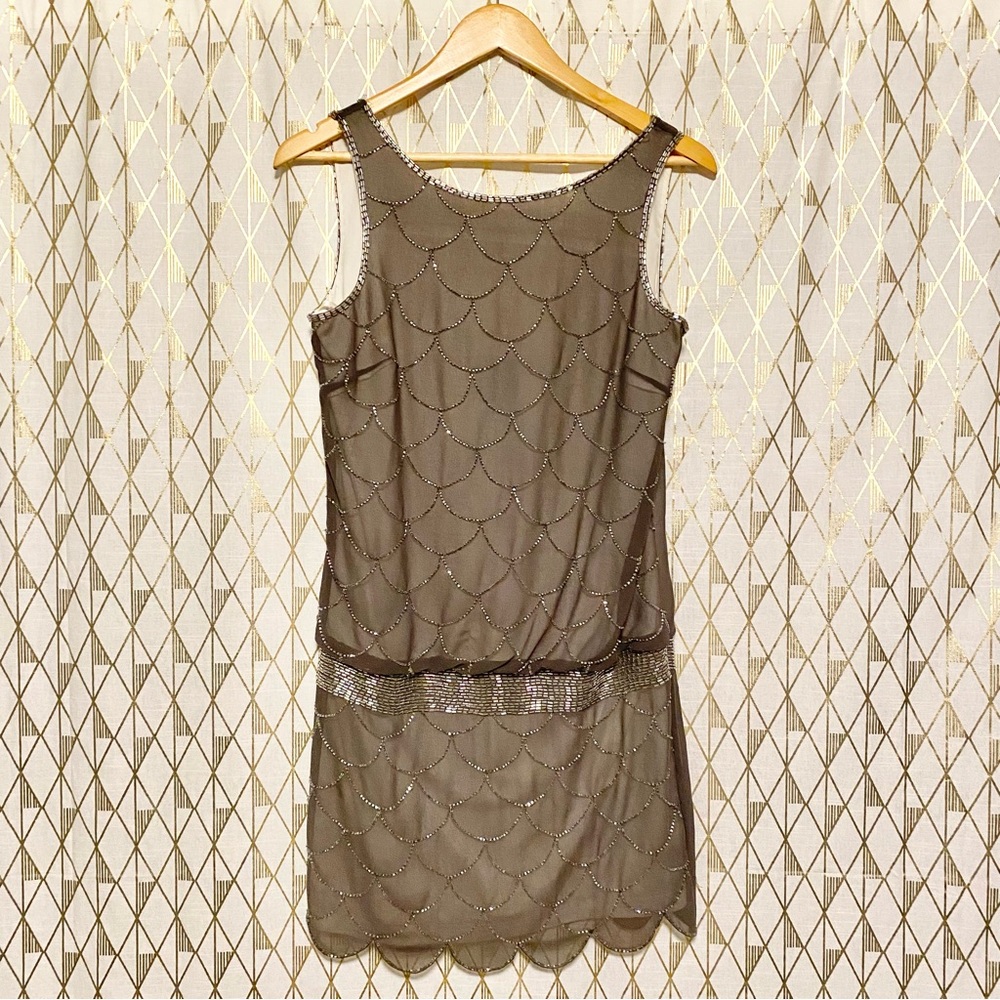 Scalloped edge beaded dress